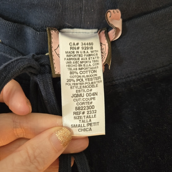 Juicy Couture Navy blue velour track pants size small vintage - Picture 5 of 10